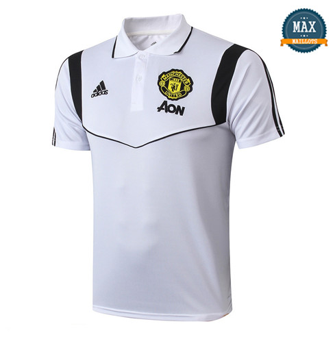 Maillot Polo Manchester United Training Blanc