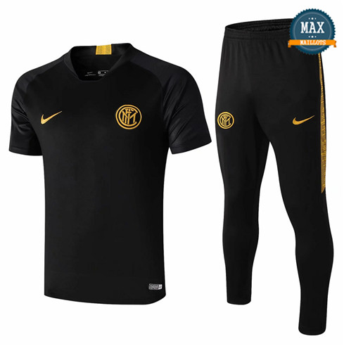 Maillot + Pantalon Inter Milan 2019/20 Training Noir Col Rond