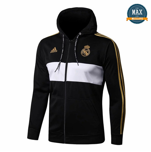 Veste à Capuche Real Madrid 2019/20 Noir/Blanc