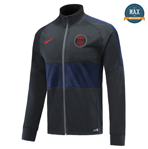Veste PSG 2019/20 Noir/Bleu Marine Col Haut