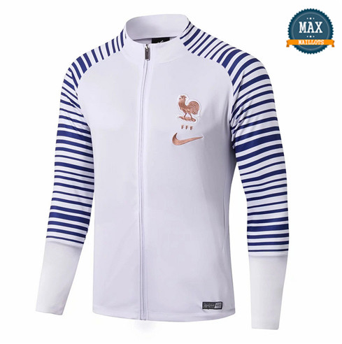 Veste France 2019/20 Blanc/Bleu Col Rond