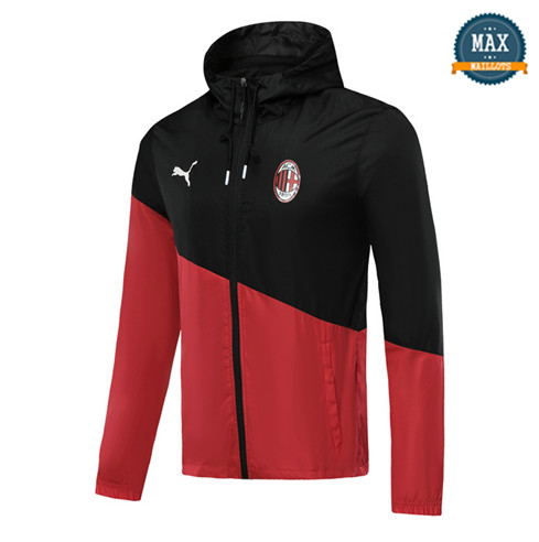 Coupe vent à Capuche AC Milan 2019/20 Noir/Rouge