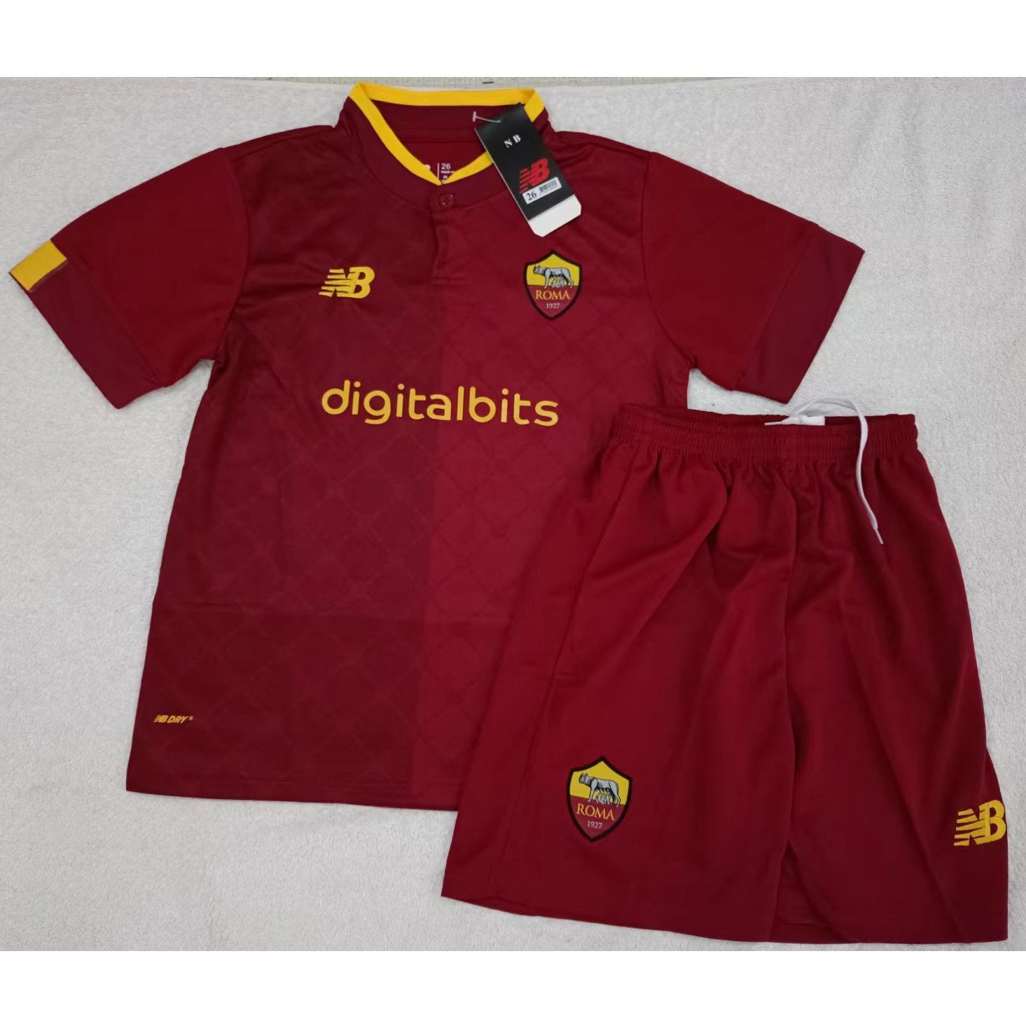 max maillots produits à prix réduits 2302125 Enfant AS Roma Taille 26 Rouge