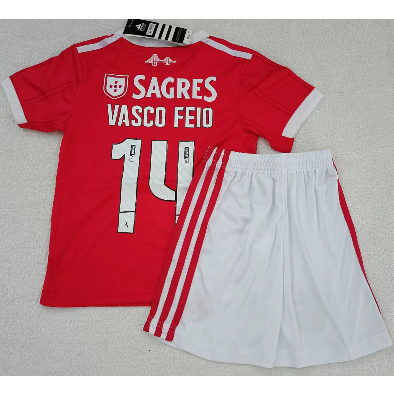 max maillots produits à prix réduits 2302137 Enfant Benfica VASCO FEIO 14 Taille 16 Rouge