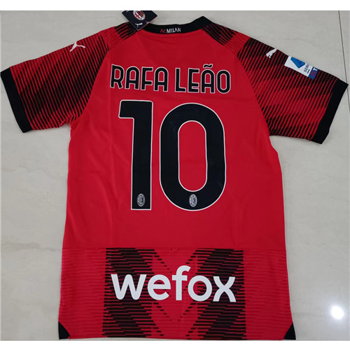 240256 Max Maillots AC Milan RAFA LEAO 10 rouge Taille:S