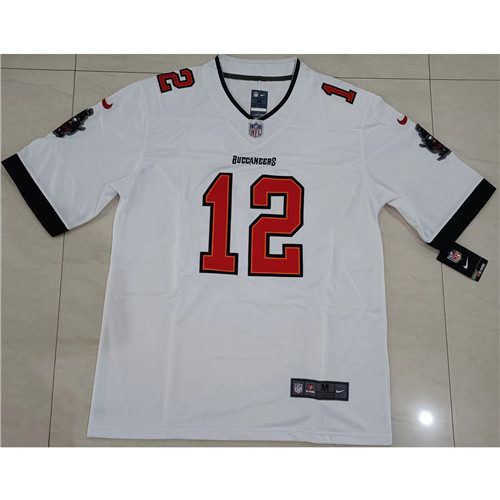 240283 Max Maillots NBA Tampa Bay Buccaneers BRADY 12 Blanc Taille:M