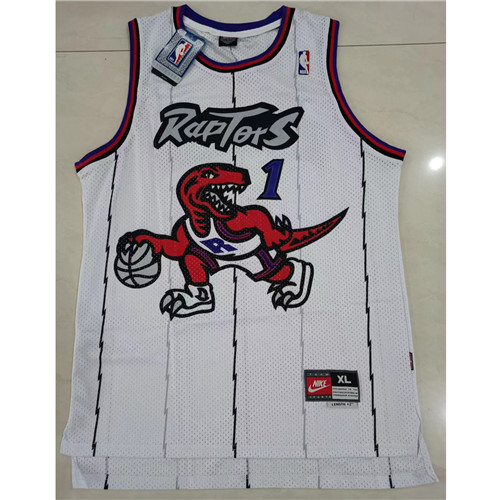 240284 Max Maillots NBA Toronto Raptors McGRADY 1 Blanc Taille:XL