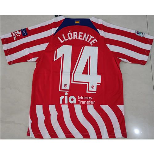 240305 Max Maillots Atletico Madrid Enfant LLORENTE 14 rouge Taille:28