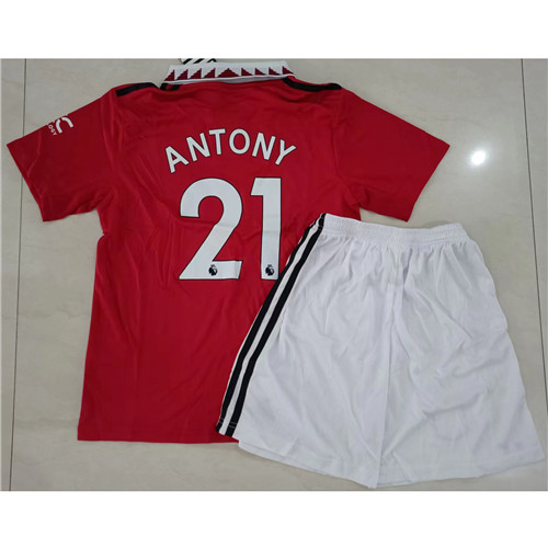 240312 Max Maillots Manchester United Enfant ANTONY 21 rouge Taille:26