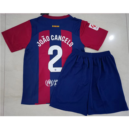 240314 Max Maillots Barcelone Enfant JOAO CANCELO 2 bleu Taille:24