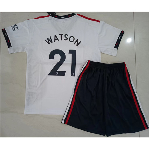 240315 Max Maillots Manchester United Enfant WATSON 21 Blanc Taille:26