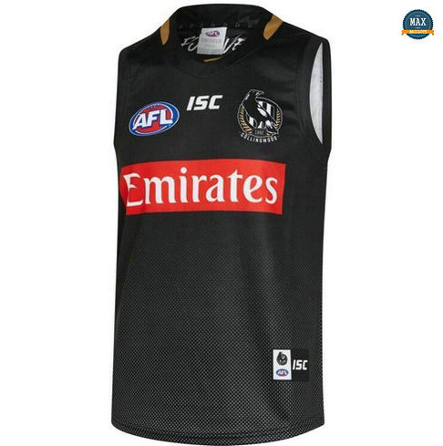 Max Maillot Rugby AFL Collingwood Magpies 2019/20 Noir