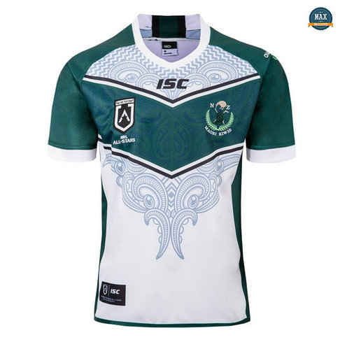 Max Maillot Rugby ISC Nouvelle Zélande Maori All Stars 2019/20 Vert/Blanc