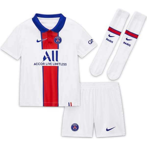 Max Maillots PSG Enfant Exterieur 2020/21 Blanc Thailande